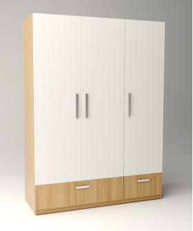 Tủ quần áo 126a - Gỗ MDF - Dài 1.2m đến 1.8m (Cao 2m)